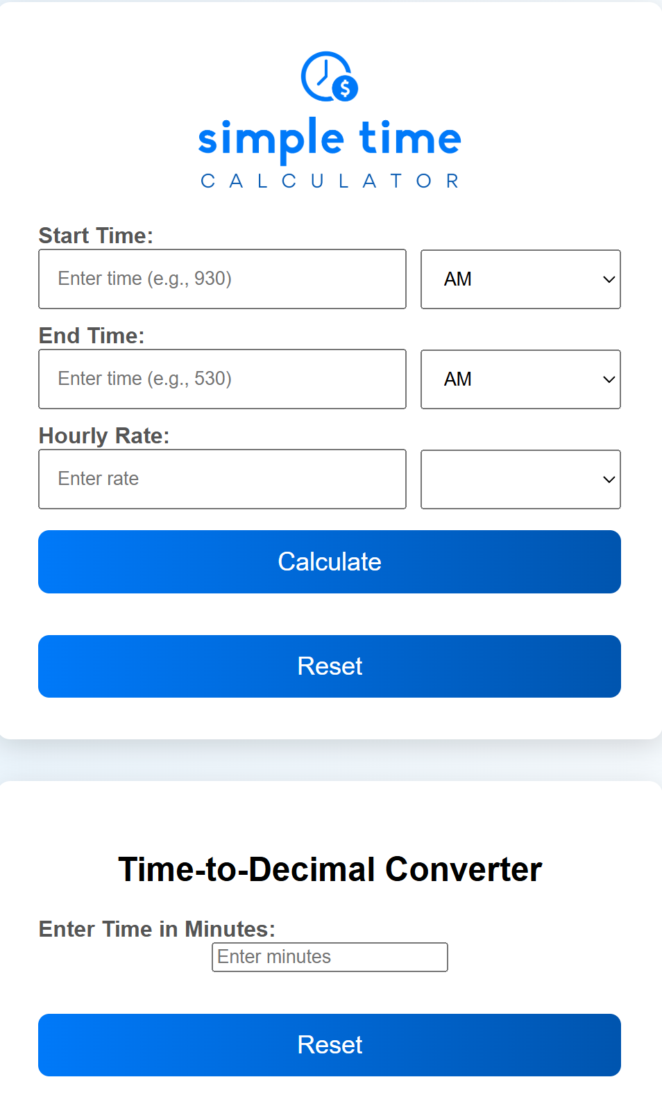 Simple Time Calculator